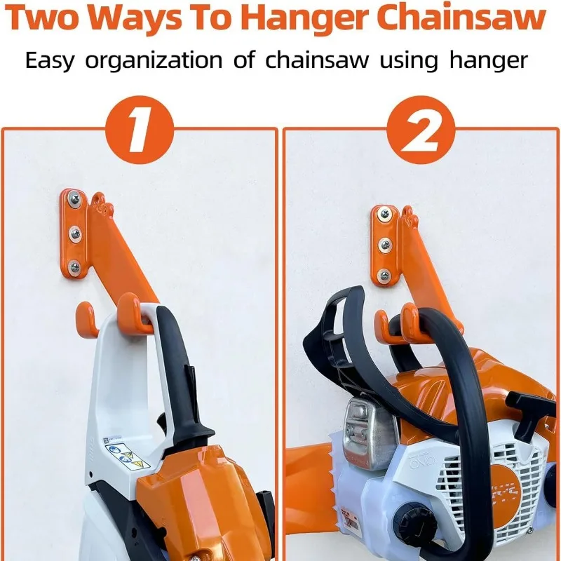 Wall Mount Chainsaw Bracket Hook Metal Wave Shape Storage Hanger Heavy Duty Garage Electric Saw Organizer Rack