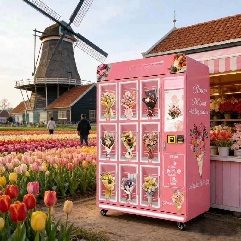 

Locker Flower Vending Machine Custom Smart Rose Bouquet Vending Machine with Cooling System and Card Reader
