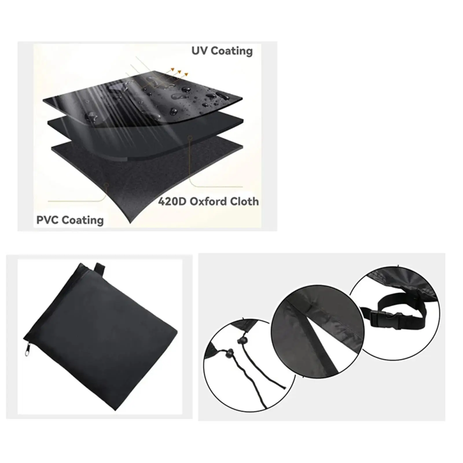 Heavy Duty Utility Wagon Rain Cover Oxford Cloth Dustproof with Drawstring for Camping Beach Garden Push Cart Accessories