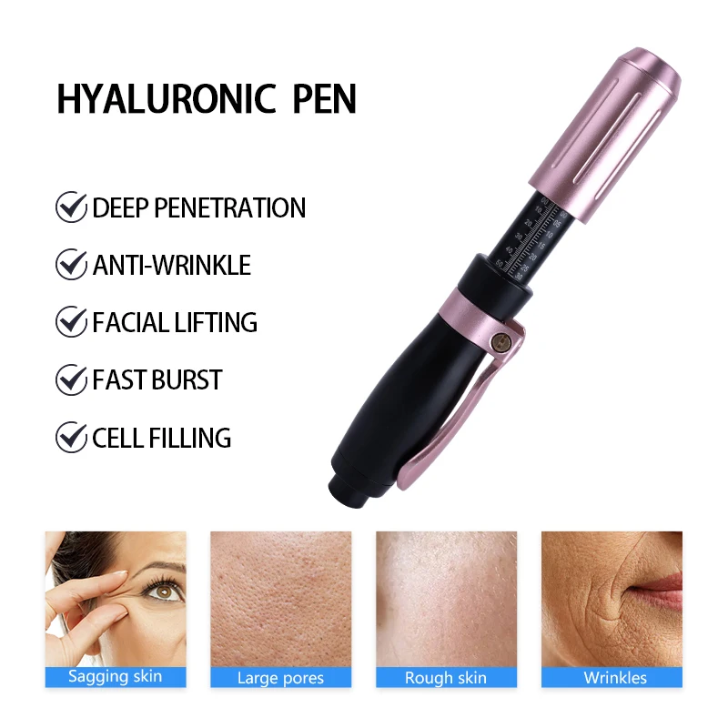 Stylo Acide Hyaluronique, Atomiseur Seringue, Pression Réglable, Déformation des Imperfections, Épaississement des Lèvres, 0.3ml, 0.5ml