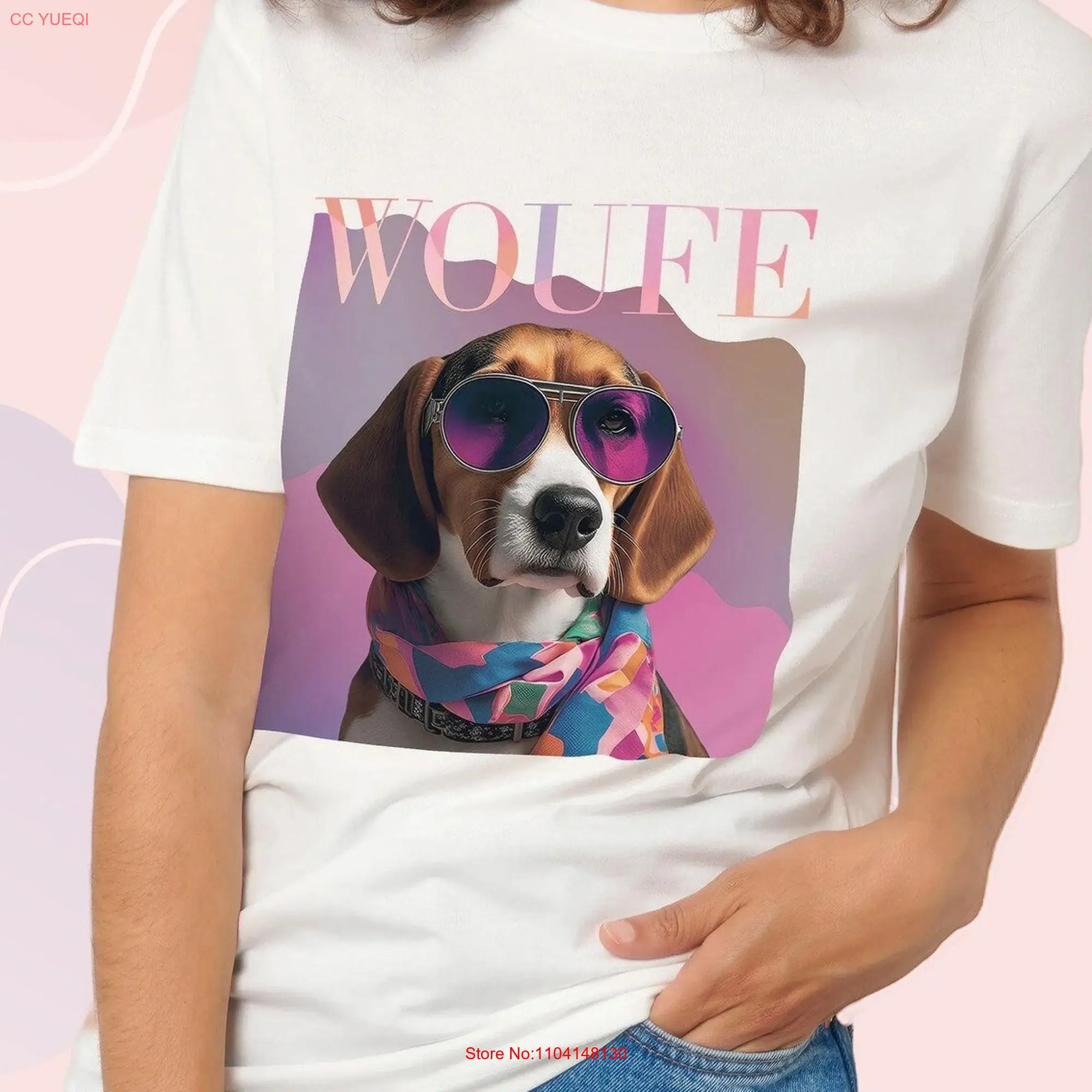 Fashion Beagle t shirt mom Beagles lovers portraits for dog owner Woufe design Creator DOGAILAND long or short sleeves