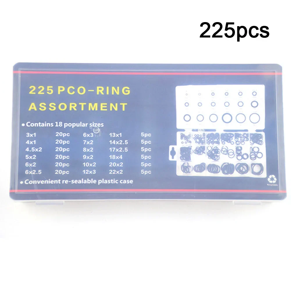 Assorted O For Ring Kit 225PCS In 18 Sizes Rubber Seals For Automotive And Electrical Applications And Reliable