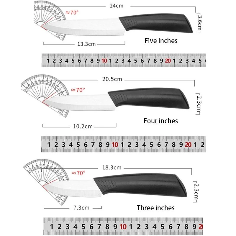 3/4/5 Inch Ceramic Knife Can Resist Oxidation Without Rust Fruit Knife Cover Portable Baby And Toddler Food Preparation Knivse view 6