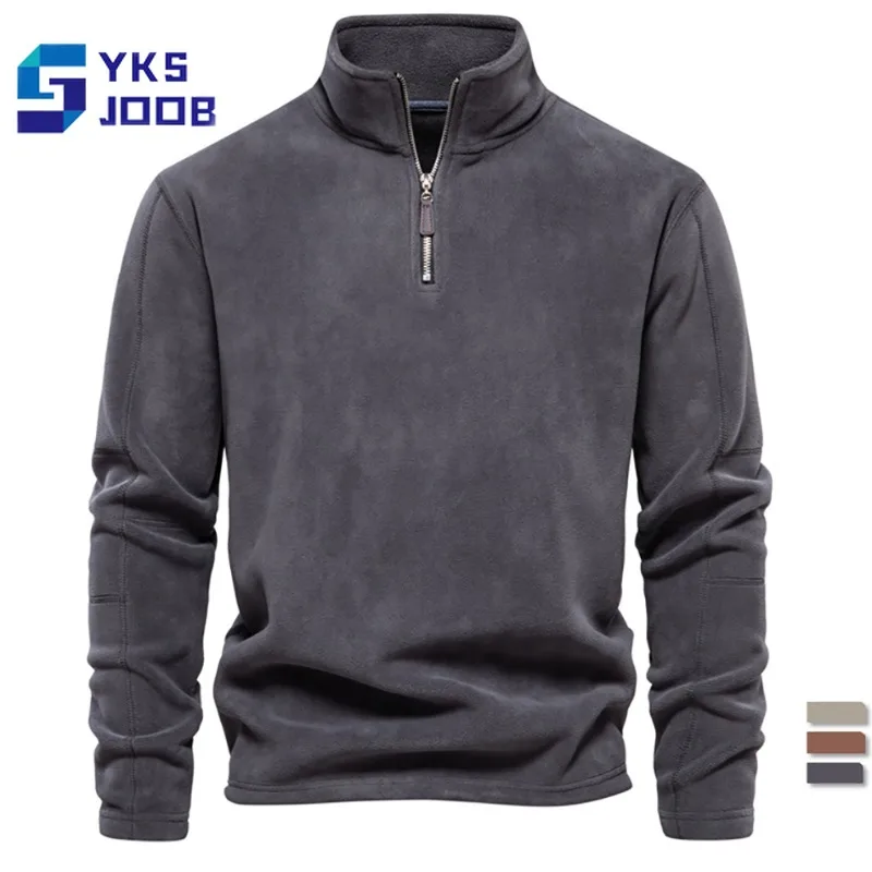 New Hiking Polar Fleece Pullover Men Tactical Windproof Warm Soft Tops Outdoor Camping Treking Climbing Plush Sweatshirt Autumn