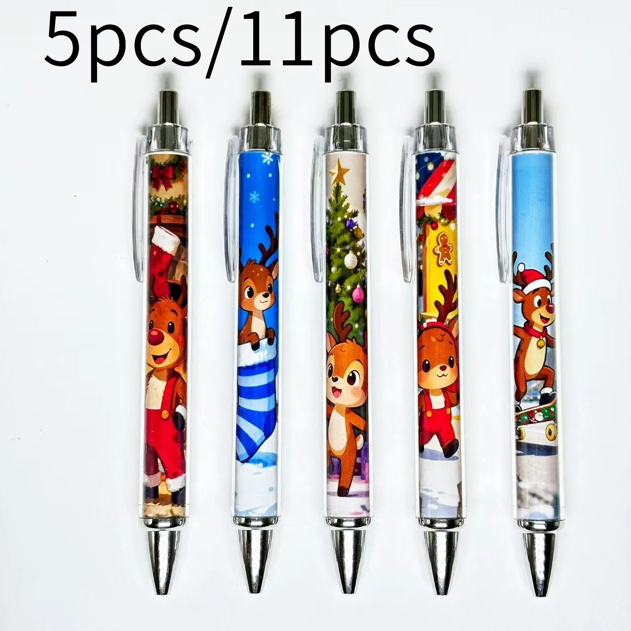 

5 шт./11 шт. креативные рождественские шариковые ручки с изображением оленей, шариковые ручки с оленями, подарочные ручки для студентов