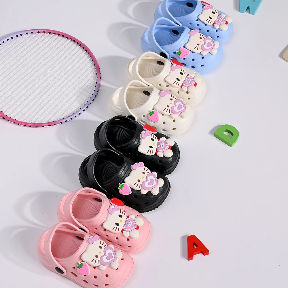 Sanrio Slippers Hello Kitty Girl Boy Summer Slippers Kawaii Indoor Slippers Anti-Slip House Flat Slipper Beach Garden Sandals