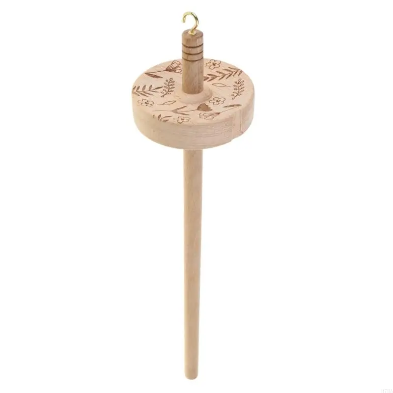 97BA Professional Hardwood Drop Spindle Top Whorl Yarn Spinner Wheel Spin Roving into Yarn for Enthusiasts