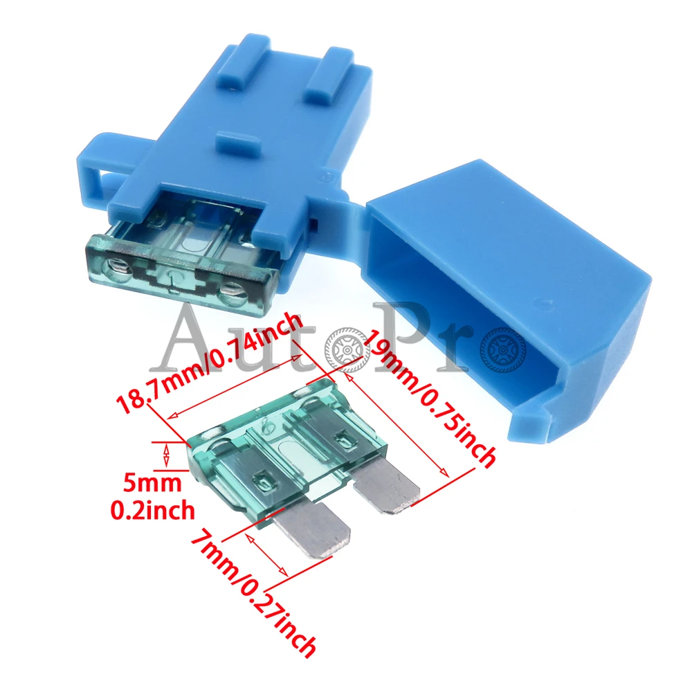 1 Set Blue Lighter Frontal for Standard Fuse Medium AC Assembly Car Insurance Socket Jacket Fuse Holder With Terminal