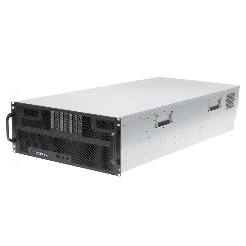 Hot Sale RTX5090 RTX4090 RTX3090 RTX4060 Robust AI GPU Server Chassis with Redundant Power Backplanes and Advanced Cooling