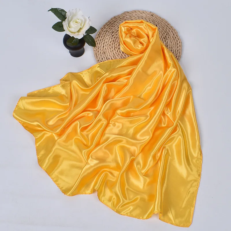 90 cm Seide Schal Schal Headwraps Für Frau Mode Vier Jahreszeiten Haar Zubehör Hijab Foulard Bandana Femme Kopftuch – Detail 21