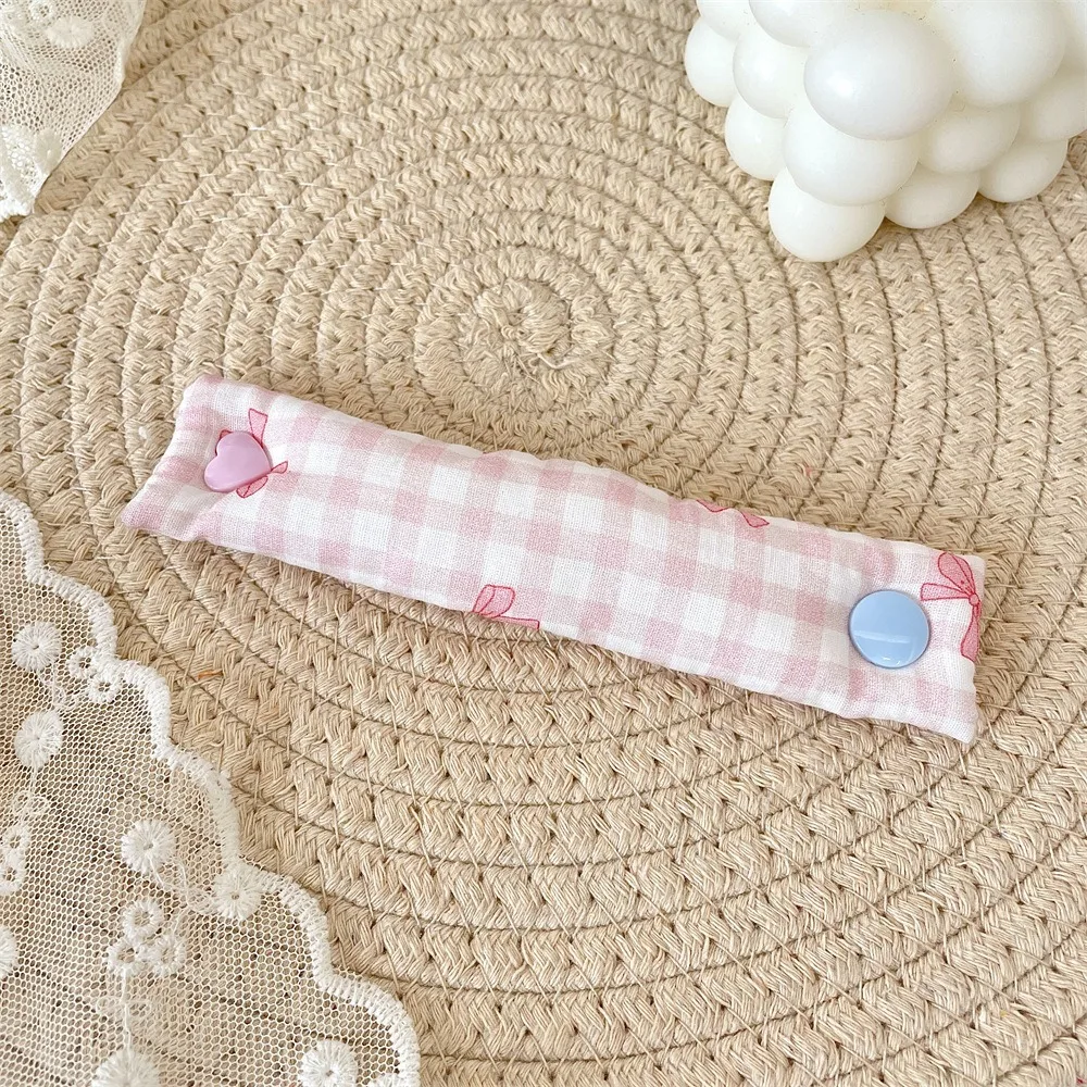 Portable Data Cable Storage Buckle Reusable Floral Charging Cable Winder Cloth Bowknot Grid Headphone Cable Storage Desktop Use