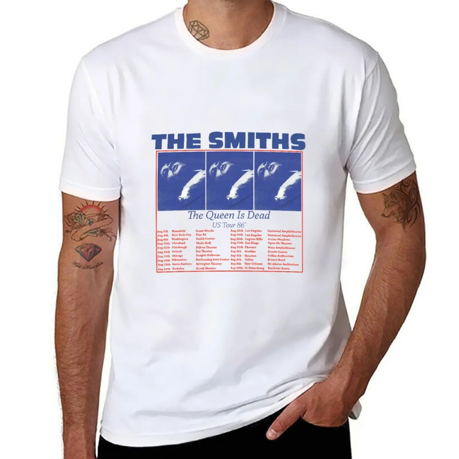 

The Smiths US Tour 86,The Queen is Dead Sticker 1 T-Shirt valentines clothes hippie clothes mens t shirts pack