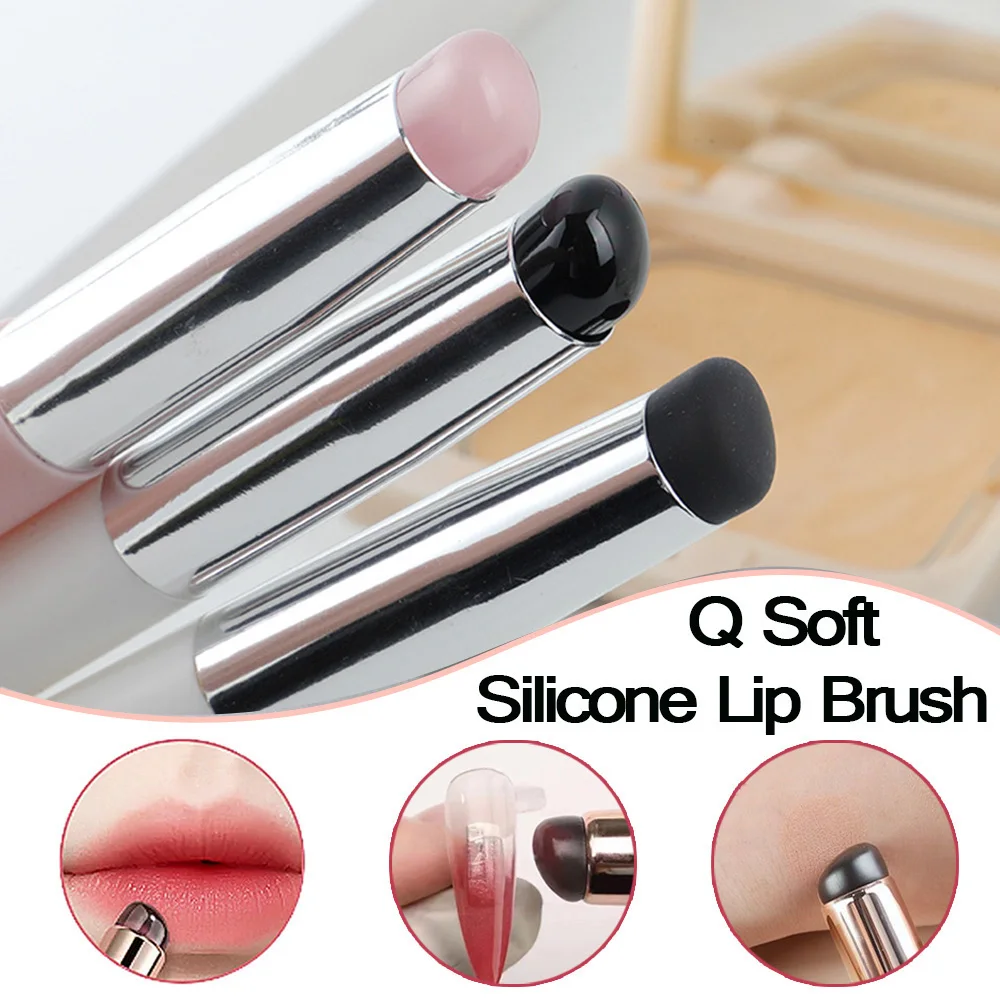 Mini pennello per labbra in Silicone testa tonda correttore per capelli morbidi pennello per sbavature rossetto professionale pennello per trucco accessori per strumenti di bellezza