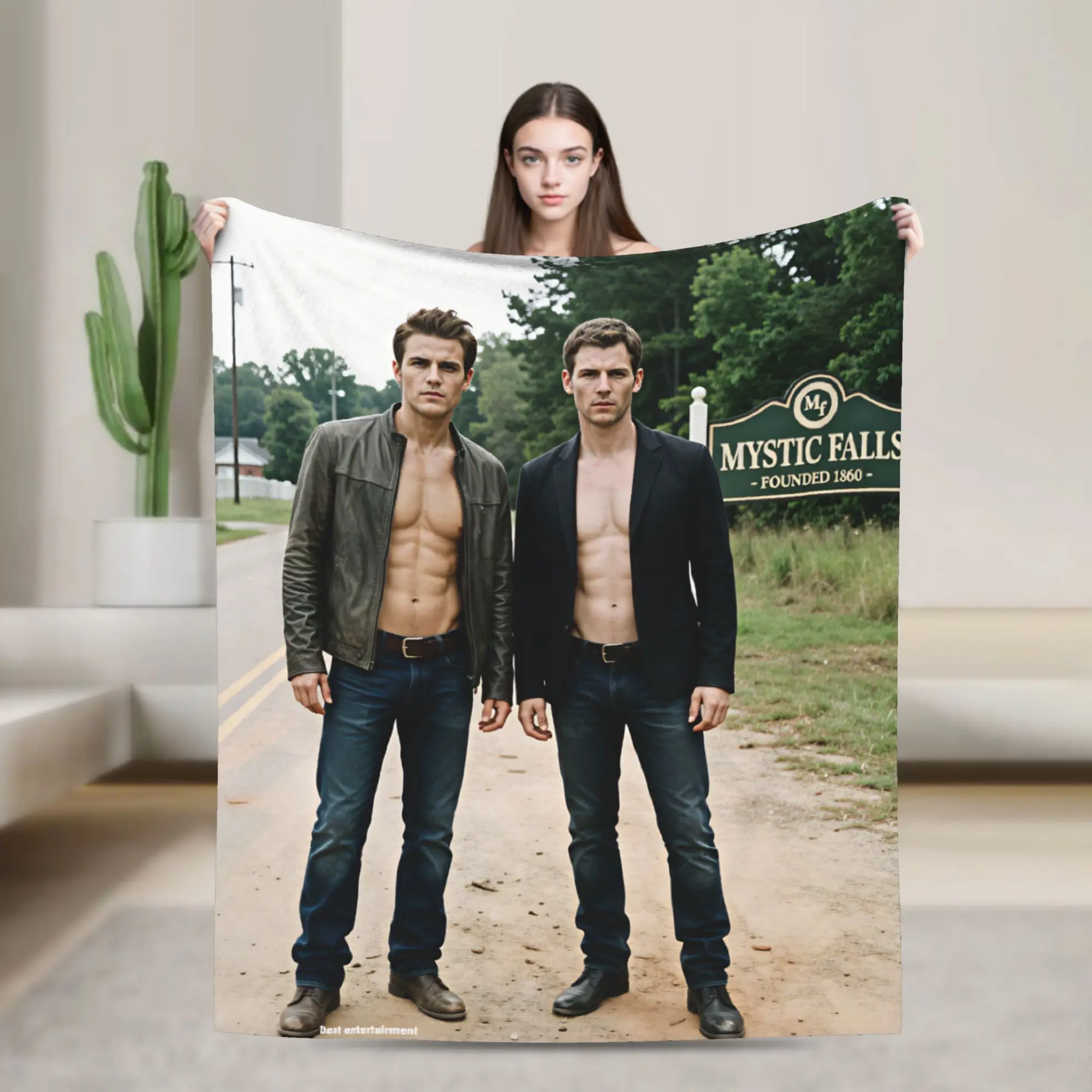 Vampire Diaries Damon Klaus  Blanket Quality Warm Soft  Bedding Throws Winter Travel Office Outdoor Funny Bedspread