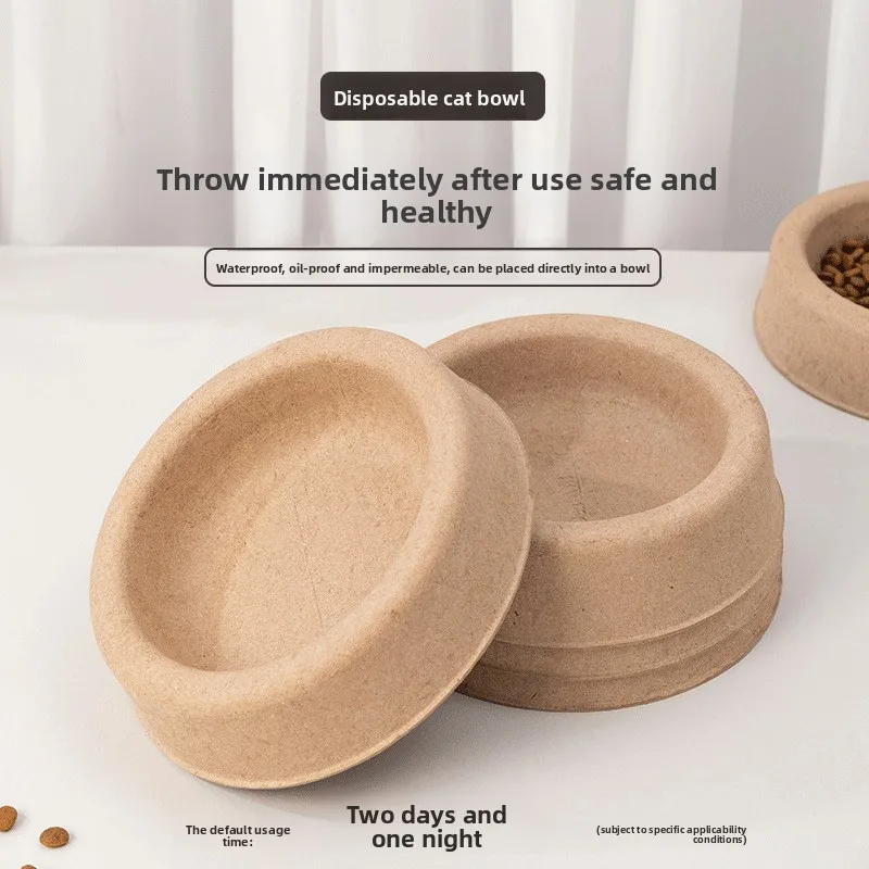 Cuenco desechable para gatos, caja de arena para gatos, sin dejar y antigolpes, salir, cuidado de la falta, cuenco portátil para comida para mascotas para gatos callejeros