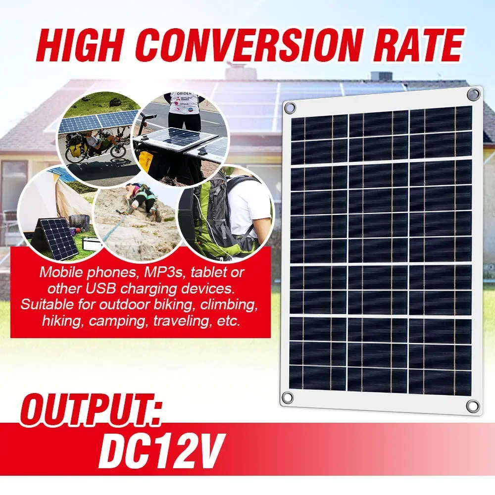 100W 12V Solar Panel Kit, 100A USB Charge Controller & Portable Power Charger for Car, Boat, RV, Camping, Off-Grid & Travel