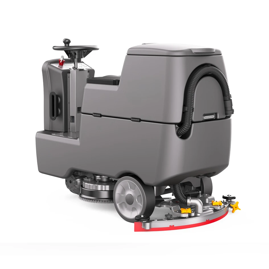 Automatic Industrial Floor Cleaning Machine Ride-On Floor Scrubber Dryer Heavy Duty Battery Powered Large Depot Factory