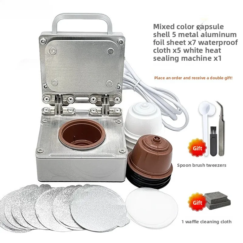 Dolce Gusto Compatible Aluminum Foil Empty Capsule Shell Sealer Machine Heat Seal Film DIY Refill Kit