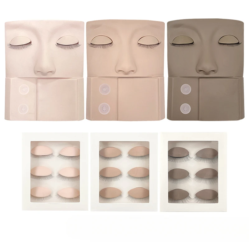 Tête de formation en silicone avec tête amovible, modèle de tête de pratique pour les yeux, extension de légion greffée, nouveau
