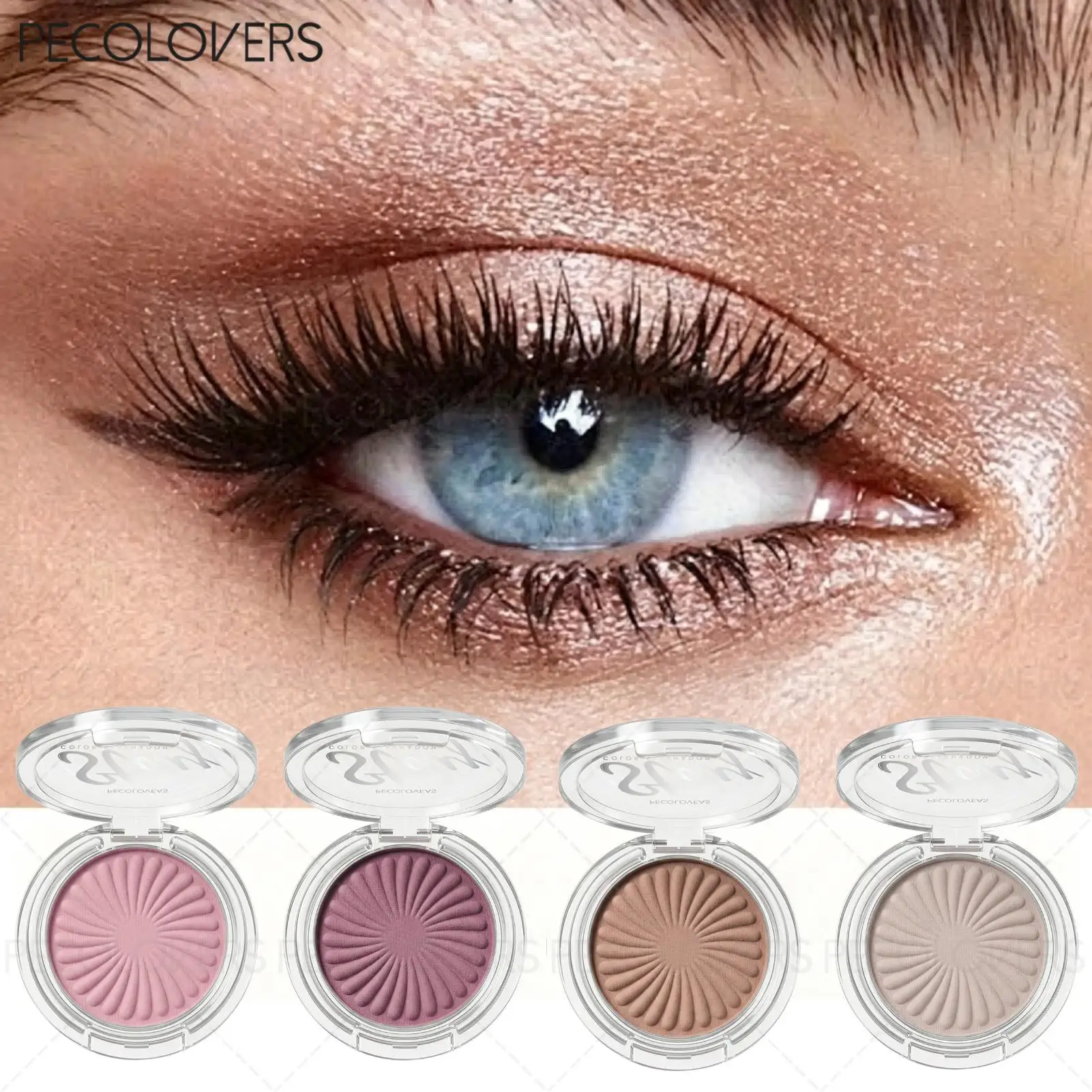1PC Monochrome Flowing Golden Three-dimensional Pearlescent Monochrome Eyeshadow Thin Glitter Matte Glitter Earth Color