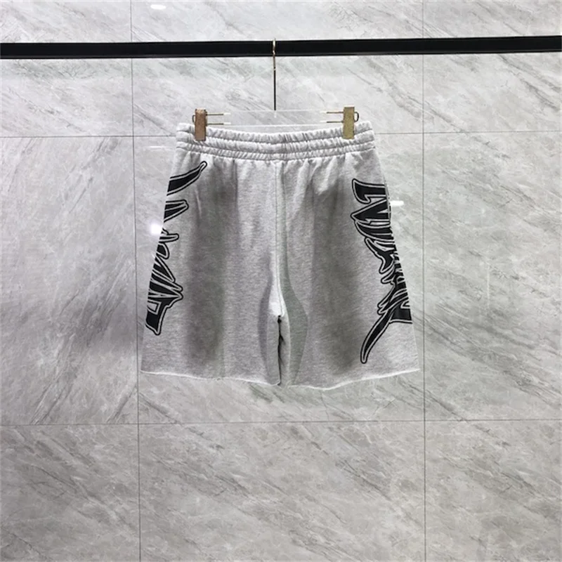 Retro Letter Printed Mixed Emotion Shorts Ripped do old looped Pants Men's Women's Capri Short Sweatpants Couple Trourers