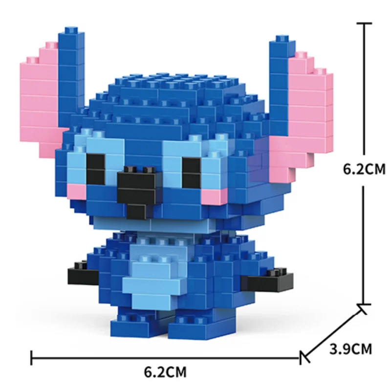 Disney Anime Figures Building Block Toy Stitch Mickey Mouse Small Particle Cartoon Character Children toys Accessories Props