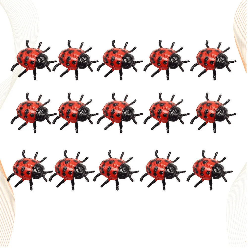 20Pcs Mini Simulative Ladybugs Eco Friendly Safe Sturdy PVC Garden Ornaments DIY Miniature Landscape Decoration for Fun