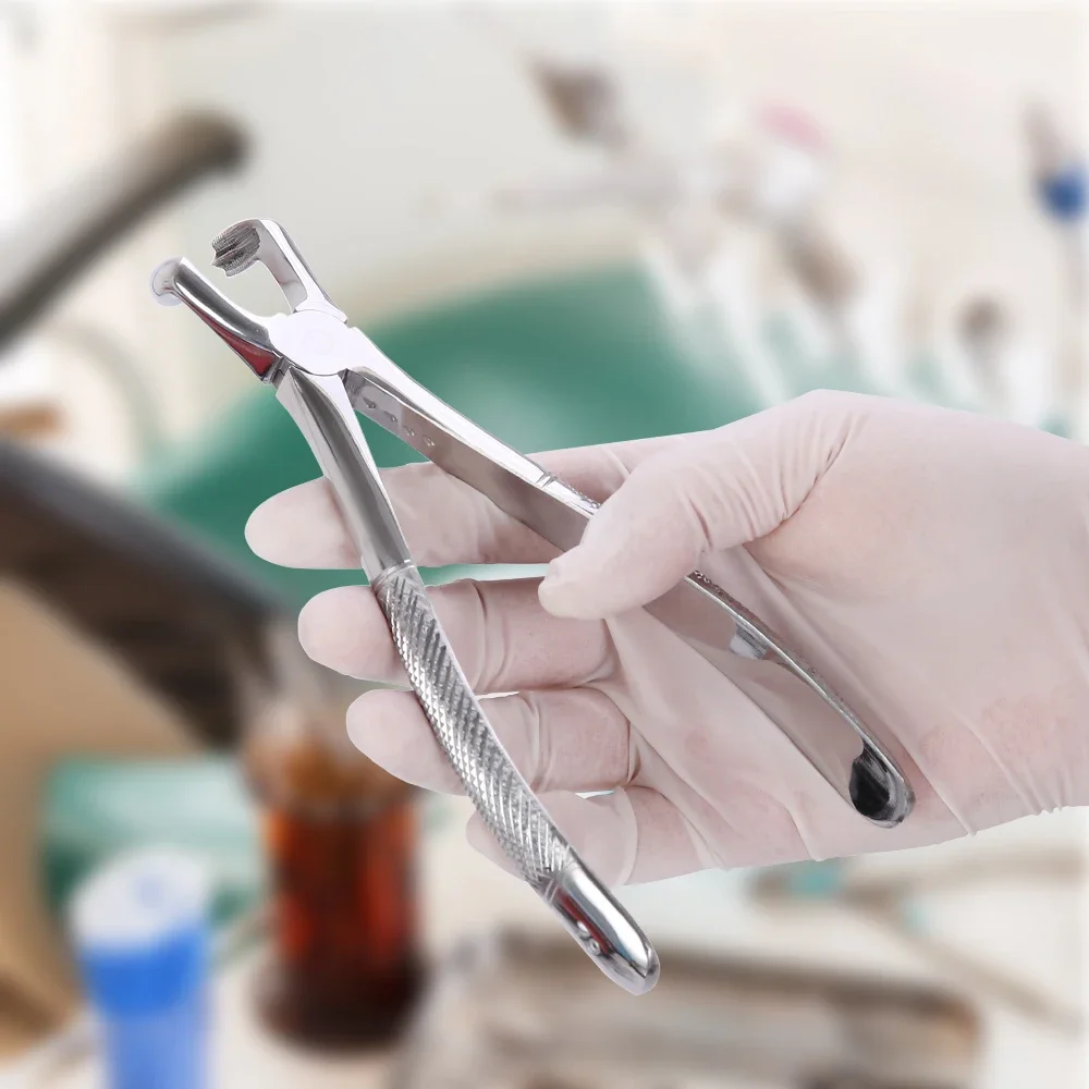 

Dental Extraction Forceps Kit for Adult Molar Premolar with Curved Root Elevator Surgical Removal Set