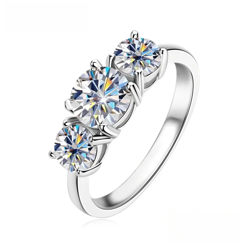 

Лидер продаж, стерлинговое серебро 925 пробы, красочное кольцо с 3 драгоценными камнями Cz, набор зубцов для мужчин и женщин, свадебные украшения для помолвки