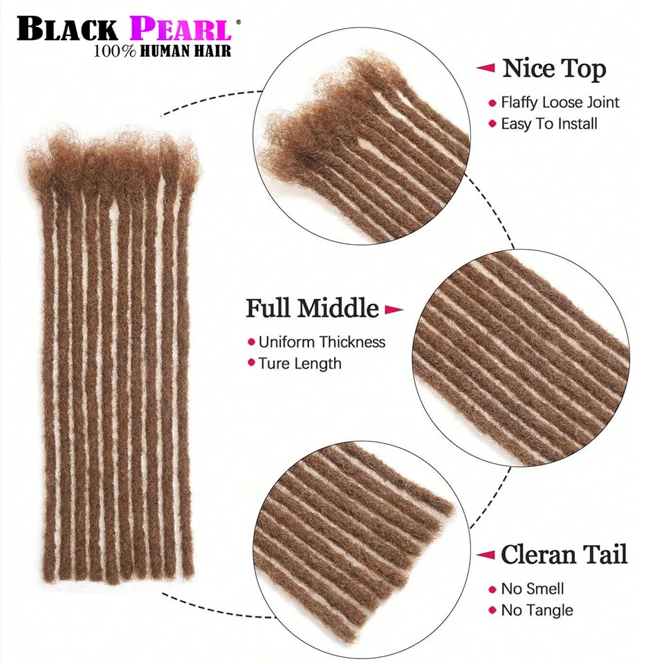 20/40/60 Strands Human Hair Dreadlock Extensions 0.6cm Width Hand-made Permanent DreadLock Extensions Human Hair Bundles