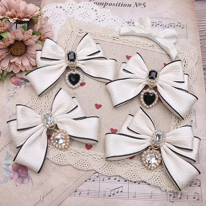 

Оригинальные японские милые и милые заколки ручной работы, женские заколки для волос со стразами и жемчугом, подвеска «Любовь», заколка для волос, аксессуары для волос