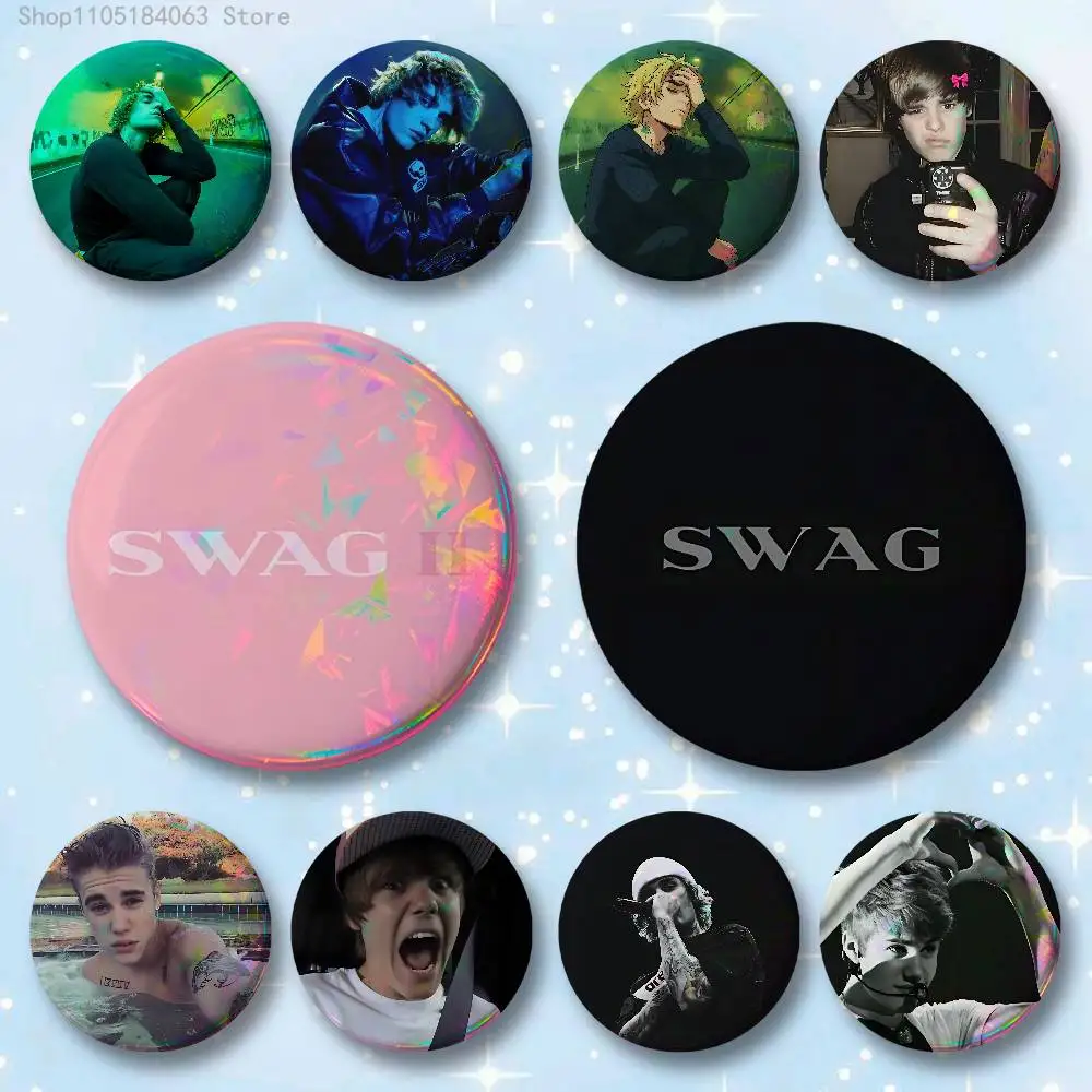 

J-Justin Swag B-Bieber Custom Badges 75mm 44mm 25mm Brooch Backpack Hat Enamel Pins Accessories Toys Gifts