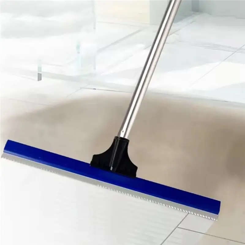 A95E-Epoxy Notched Squeegee With Soft Rubber Teeth Floor Squeegee Cement Painting Coating Toothed Rake Construction Tool