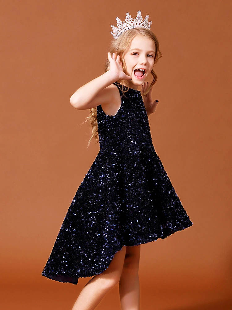 YZYmanualroom Girl flower girl dress sequin cake dress princess dress junior bridesmaid dress