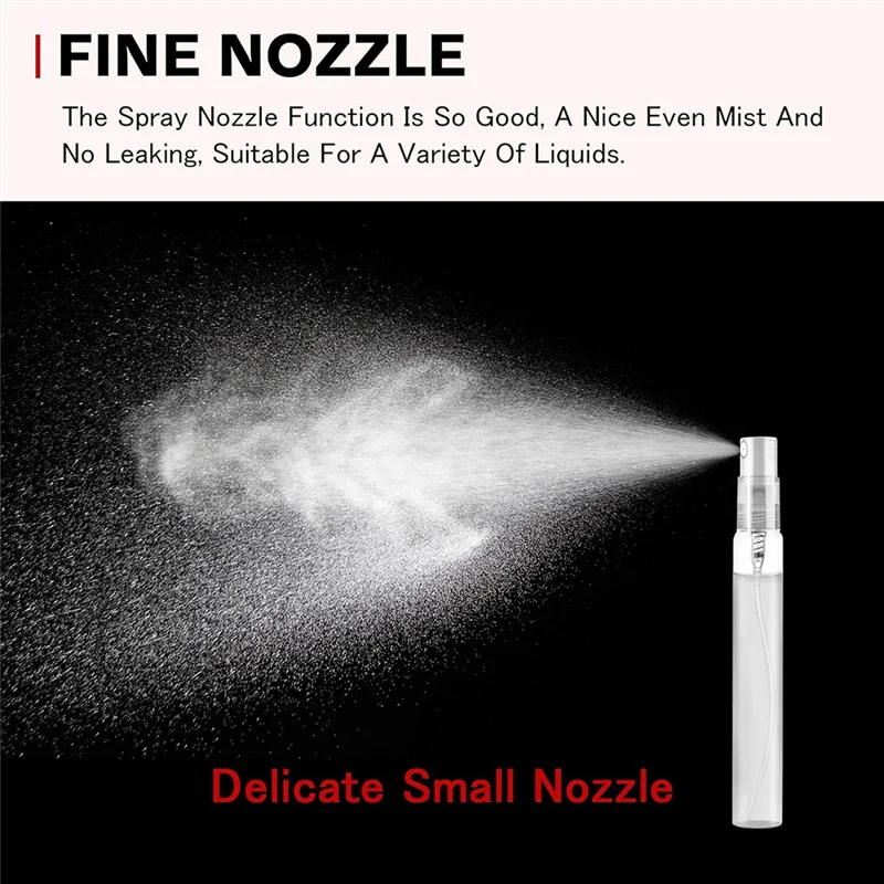 100Pcs 10ML 스프레이 병 작은 화장품 포장 분무기 향수 병 여행을위한 분무 스프레이 액체 컨테이너