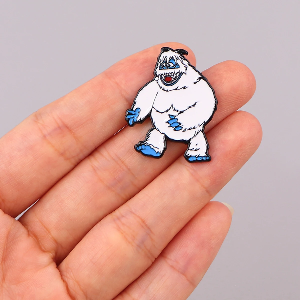 Snow Monster Enamel Pin White Lapel Pins for Backpacks Brooches Cute Cartoon Brooch for Kids Clothes Jewelry Gifts for Friends