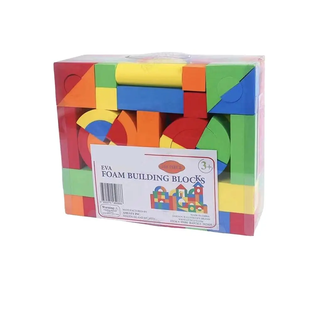 مكعبات بناء ناعمة من مادة إي في إيه ألعاب تعليمية للأطفال مقاس كبير كتل ملونة قابلة للتكديس هدايا للأولاد والبنات مكعبات بناء