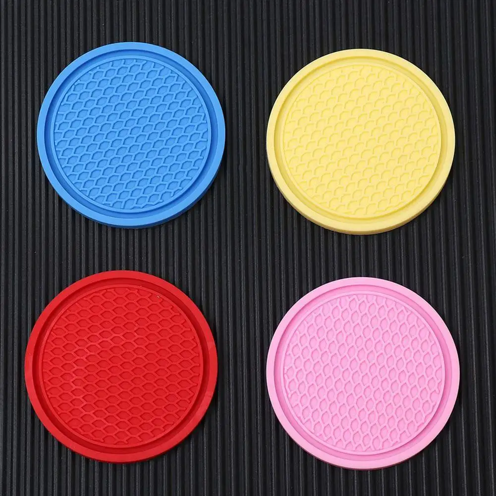 1pcs PVC Car Cup Mat Waterproof Vehicle Coaster Rubber Water Cup Bottle Holder Non-slip Pad For Auto Car Interior Accessori U9Q9