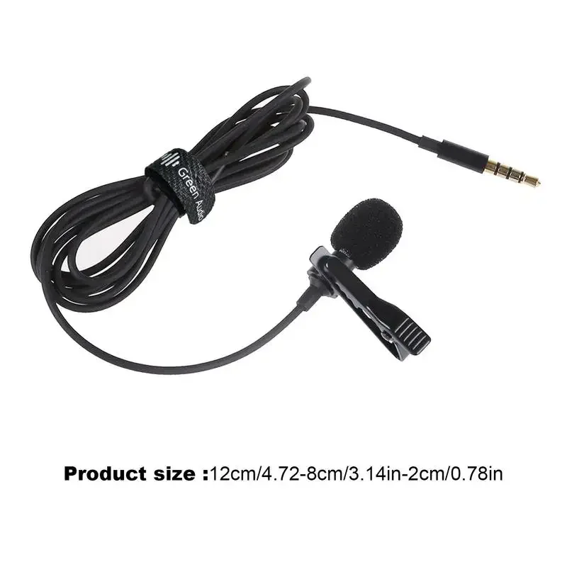 3.5mm Mini Lavalier Microphone Clip on Lapel Mic For Mobile Phone PC Laptop Wired Mic Speaker Lapel Microphone For Recording