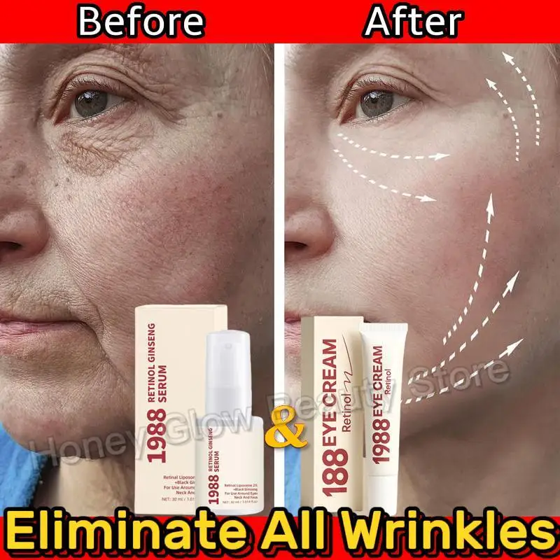 

1988 Eye Cream Retinol Ginseng Serum Anti-aging Increase Skin Elasticity Improve pigmentation Face Brightening Moisturizing Set