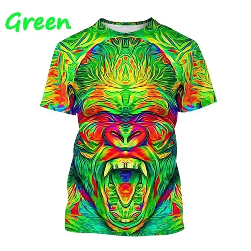 Men's T Shirt Monkey 3D Printed Caesar Gorilla Short Sleeve T Shirt Men Women Fashion Streetwear O Neck Oversized Loose Tees 5XL