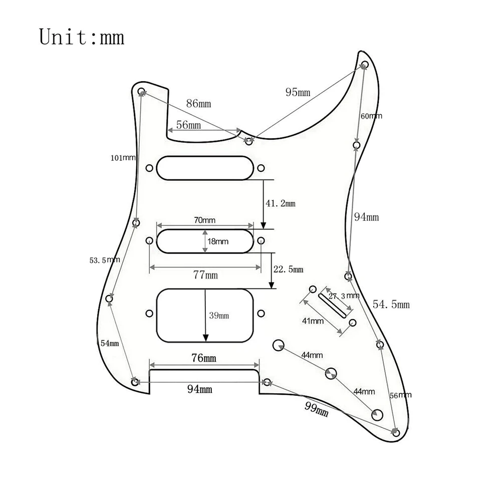 1Pcs Metal Guitar Pickguard SSH Guitar Pickguard Scratch Plate For ST SQ Style Electric Guitar