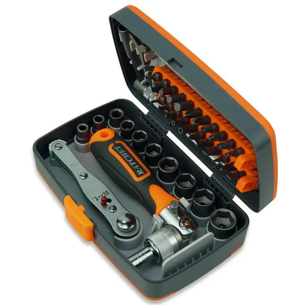 Professional maintenance tools for motorcycles  bicycle quick maintain hand tool 38pcs ratchet screwdriver sleeve set Portable