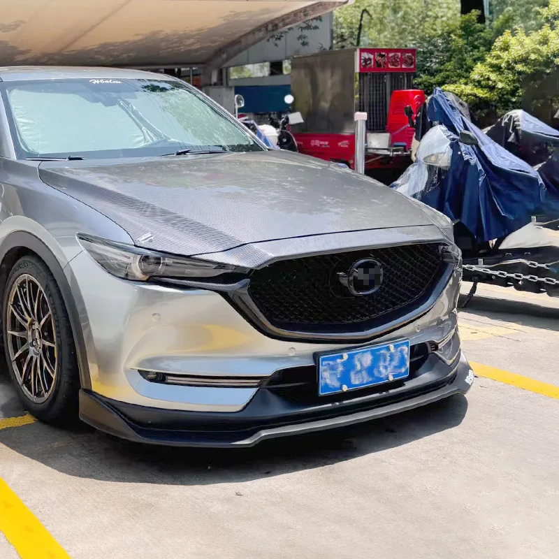For 2017-2020 Mazda CX5 CX-5 Front Bumper Car Grille Trim Strip Full Star Racing Grills Cover Refit Body Kit Styling Accessories view 4