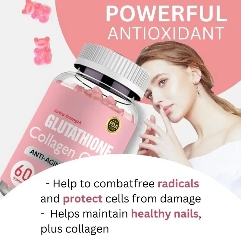 Glutathione, collagen, glowing, anti-aging, skincare, shaping, antioxidant gummies