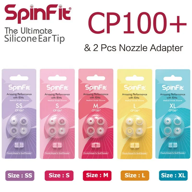 SpinFit CP100+ CP100 PLUS Medical Grade Silicone Eartips for Earphone Nozzle Diameter from 4.5-5.5mm CP100+ V.2 EarbudsDUNU FIIO