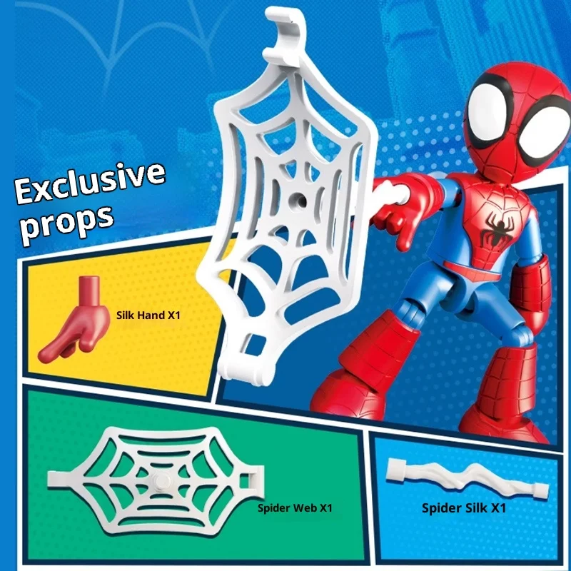 En Stock véritable Blokees Marvel Spidey incroyable ami Spider-Man Miles Ant-Man Anime Figure figurine modèle Collection jouets