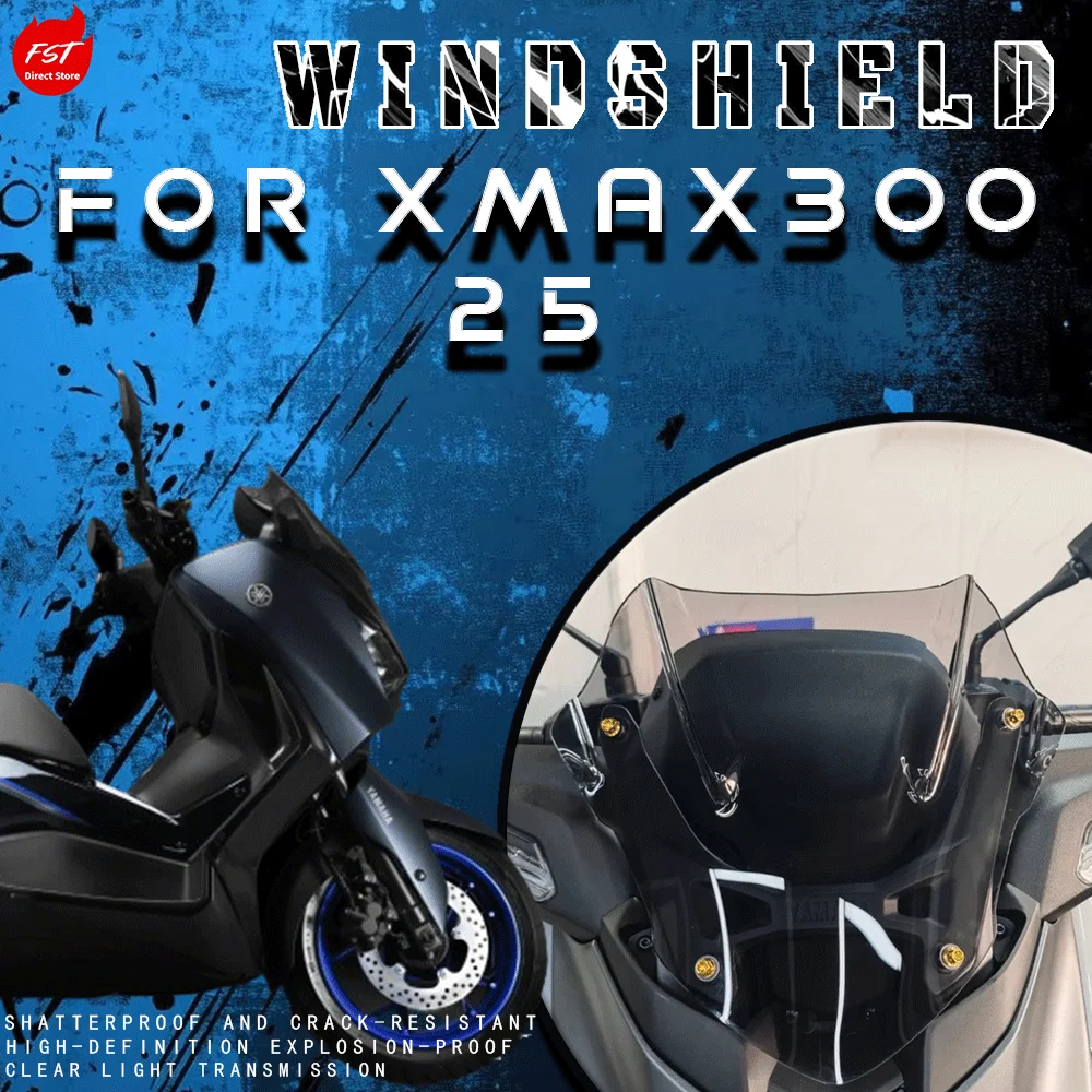 

For 2025 Yamaha XMAX300 Racing Style Front Windshield, Wind & Rain Deflector