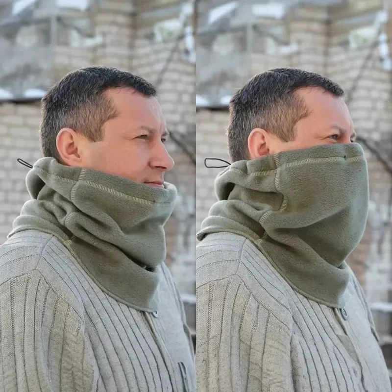 Men Winter Tactical Neck Warmer Windproof Face Mask Cold Weather Fleece Scarf Outdoor Face Neck Cover Thermal Balaclava