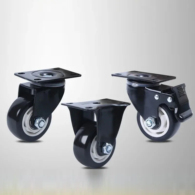 1.5-inch casters, a set of 4 black industrial heavy-duty casters with brakes, locking casters for furniture and work carts